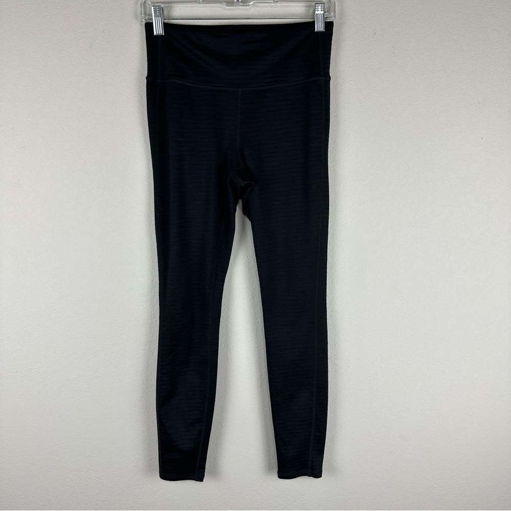 Athleta Black High Rise Jacquard Chaturanga Athletic Athleisure Leggings Small